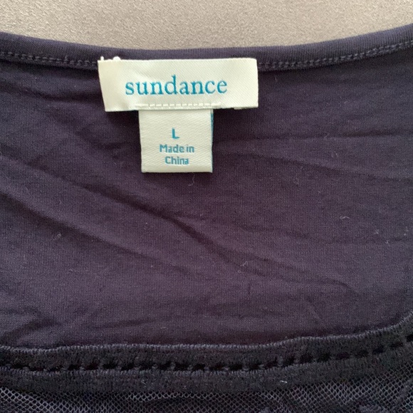 NEW Sundance Navy Elegance Lace Tee size L - Picture 7 of 8